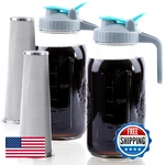 Gmsweet Cold Brew Coffee Maker 64 Oz Wide Mouth Mason Jar Iced 2 New. Price: $42.51.