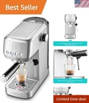 Stainless Steel Cappuccino Maker - Powerful 20 Bar Espresso Machine For Home New. Price: $179.49.