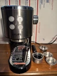 Krups Stainless Steel Espresso Machine: Model XP444C50 Used. Price: $150.00.