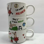 Bialetti Italia Stackable Porcelain Coffee Cups Set 3 Good For Replacements New. Price: $39.95.