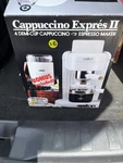 Vintage Salton Cappuccino Expres Espresso Maker - White EX80WHT Open. Price: $25.00.