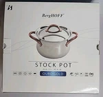 Berghoff Covered Stock Pot Ouro Gold Stainless Steel 10" 8/1 Quart 7.7 Liter Nib New. Price: $79.99.