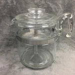 Vtg Pyrex Glass Coffee Percolator 8859 Cup Pot Flame Ware Missing Basket Top Used. Price: $122.23.