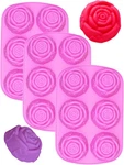 3 Pack Of Large Rose Flower Ice Cube Chocolate Soap Tray Mold Silicone Mix New. Price: $13.83.