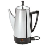 Presto 02811 Stainless Steel Electric Coffee Percolator 12-CUPS, Silver New. Price: $107.59.