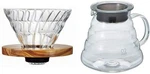 Hario V60 Heat Resistant Glass Transmission Coffee Dripper, Olive Wood & Carafe New. Price: $97.03.