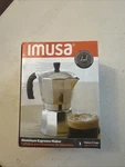 Imusa B120-42V 3-CUP Aluminum Espresso Coffeemaker Silver Open. Price: $14.95.