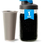 County Line Kitchen Glass Cold Brew Coffee Maker With Lid 1 Quart (32 Oz) Wide New. Price: $22.00.