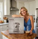 Neretva Espresso Machine With Milk Frother, Medium, Stainless, CP6100U/GR, New!. Price: $170.00.