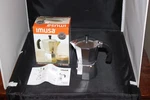 Imusa Aluminum Stovetop Expresso Maker, Euc, 6 Cup, Open. Price: $18.00.