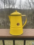 Vintage Cinsa Yellow / Black Enamel Coffee Pot Nos Box New. Price: $69.99.