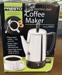 Presto Coffee Maker 02822 Stainless Steel 6 Cup Percolator Easy Pour Silver New Open. Price: $54.99.