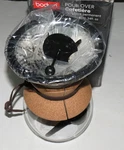 Bodum Pour Over Coffee Maker 8 Cup With Permanent Stainless Steel Filter Open. Price: $30.00.