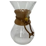 Nice Chemex 8.5" Modern Glass Pour Over Coffee Maker Wood Leather Collar Used. Price: $34.99.