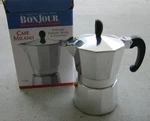 Bonjour Cafe Milano Stovetop Espresso Maker 3 Cups, Never Used, Open Box!. Price: $22.95.