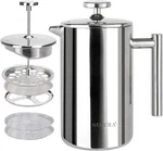Secura French Press Coffee Maker, 304 Grade Stainless Steel 17 Oz, Silver New. Price: $47.32.