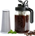 Cold Brew Coffee Maker 32 Oz Wide Mouth Mason Jar Pitcher With Stainless Steel New. Price: $29.99.