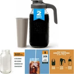 2 Quart Glass Cold Brew Pitcher Wide Mouth Gray Leak Proof Iced Tea Storage New. Price: $76.99.