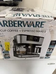 Farberware Dual Brew, 10 Cup Coffee + Espresso Maker Machine W/touchscreen Open. Price: $51.99.