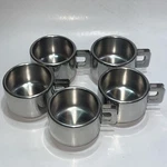 Lot Of 5 Vtg Casalinghi Inox Sto Stainless Steel Espresso Cups Italy Owned Used. Price: $73.79.
