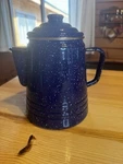 Coleman 9-CUP Coffee Enamelware Percolator Blue Used. Price: $22.00.