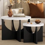 Nesting Coffee Tables Set 23.6" Small Round Side Living Room Wooden New. Price: $104.14.