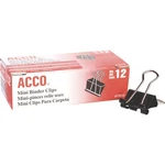 Acco Mini Binder Clips, Steel Wire, 1/4" Cap, 1/2"W, Black/silver, Dozen New. Price: $7.29.