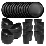 Liyh Pcs Black Wheat Straw Dinnerware Set Of - 36(12 Guests), New. Price: $53.58.