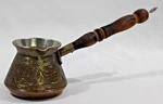 Demmex 9 Oz Thickest Copper Turkish Greek Arabic Coffee Pot Stovetop Maker Used. Price: $35.00.