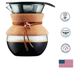 Modern 17OZ Pour Over Coffee Maker - Durable Borosilicate Glass & Cork Finish New. Price: $40.99.