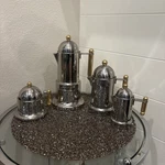 Vev Vigano Kontessa Inox Stainless Steel Vintage Italian Moka Espresso 4 Set Used. Price: $249.95.