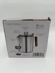 Eurolux Percolator Coffee Maker Pot - 9 Cups Durable Stainless Steel New Nib. Price: $27.59.