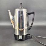 Vintage Presto Electric Coffee Percolator Stainless Steel Black Handle Base Used. Price: $28.41.