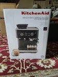 Kitchenaid Semi Automatic Espresso Machine With Burr Grinder, Black. Price: $450.00.