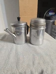 Vintage Ilsa Neopolitan Coffee Pot Aluminum Made Italy With Sugar Container Used. Price: $24.78.