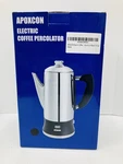 Apoxcon Electric Coffee Percolator Aluminum Black 12 Cups New. Price: $62.00.