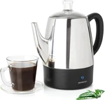 Small Percolator Coffee Pot Electric 4 Cup, Stainless Steel Maker, New. Price: $73.99.