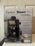 Capresso Steam Pro Espresso & Cappuccino Machine: 4 Cup, Black - Stainless (new). Price: $44.99.