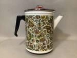 Fancipans Provincial Avocado Green Paisley Percolator Used. Price: $125.00.