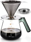 Pour Over Coffee Maker With 828ML 28OZ Glass Server/paperless Dr New. Price: $35.36.