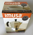 Imusa 3 Cup Aluminum Stovetop Coffeemaker Espresso, New Box#m. Price: $20.00.