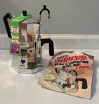 Vintage Bialetti Termocrem Cappuccino Moka Express 9 Cup Coffee Maker Set Open. Price: $169.99.