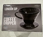 The London Sip Deluxe Ceramic Coffee Dripper CD1-B Black 1-4 Cups New In Box Open. Price: $28.20.