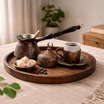 Demmex Turkish Coffee Set Copper Cezve Pot Cup Saucer Spoon 6PC New. Price: $59.88.