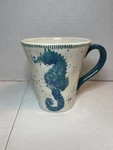 Cracker Barrel Stoneware Blue Seahorse Ocean Embossed Coffee Tea Mug 4 Tall. Used. Price: $18.00.