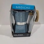 Grosche Milano Stone Stovetop Espresso Maker, 3 Cup, Indigo Blue New. Price: $29.99.