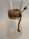 Chemex 8.5" Glass Pour Over Coffee Maker Wood Leather Collar Used. Price: $17.10.