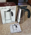 Primula Espresso Maker Stainless Steel With Silicon Handle ...4 To 6 Cup Used. Price: $20.00.