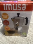 New Box Imusa Aluminum Espresso Coffeemaker Silver 3-CUP Stove Top. Price: $9.10.