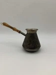 Vintage Russian Copper Turka Coffee Pot Pyatigorsk Floral Engraved Wooden Handle Used. Price: $28.70.